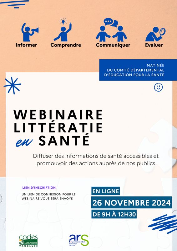 Journée départementale de réflexion et d'échanges "Littératie en santé". Webinaire
