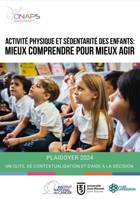 Activité physique et sédentarité des enfants : mieux comprendre pour mieux agir. Plaidoyer 2024