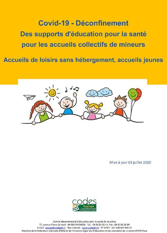 Déconfinement recueil accueils collectifs de mineurs