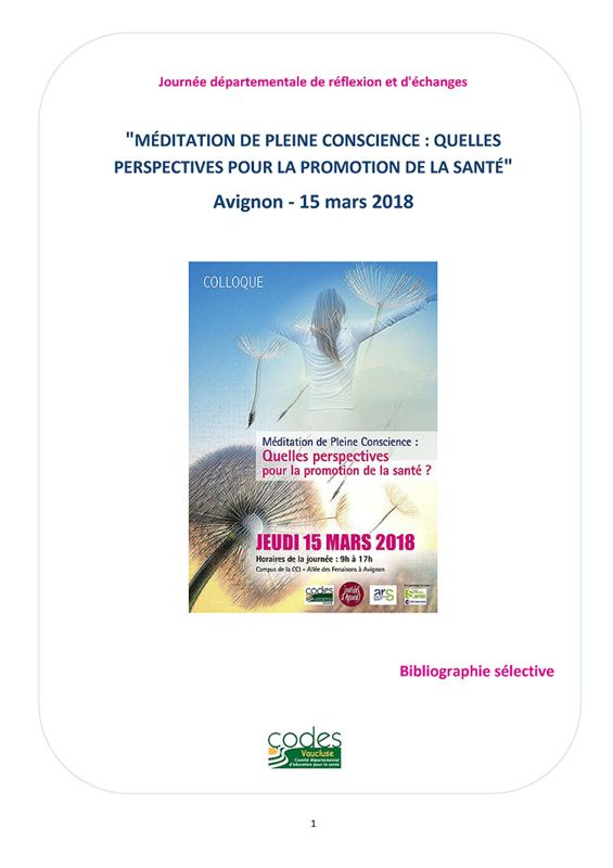 Méditation de pleine conscience : quelles perspectives pour la promotion de la santé ?