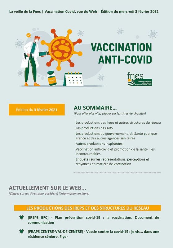 Vaccination Covid-19. Bulletin de veille de la FNES