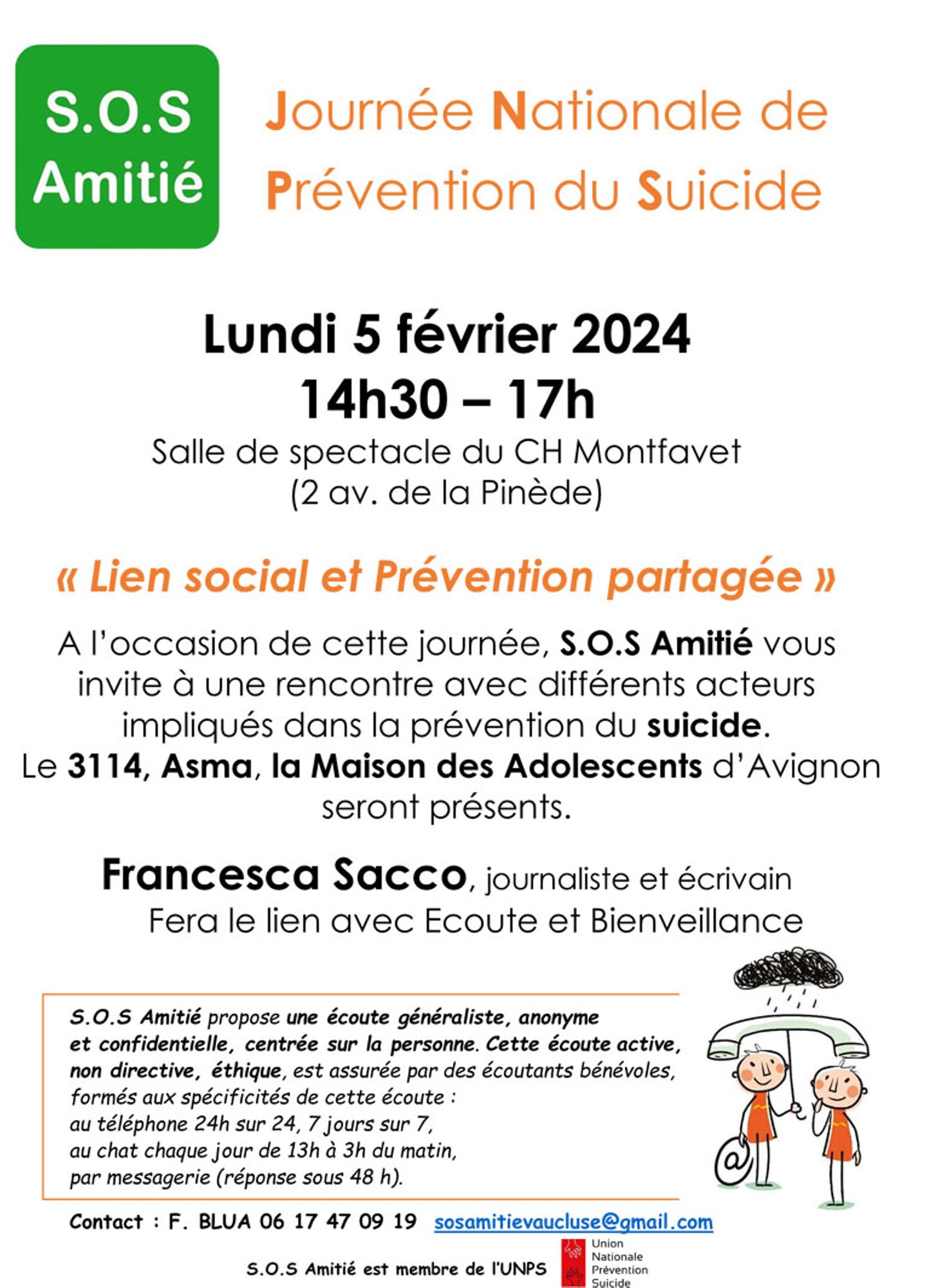 Lien social et Prévention partagée. Conférence pour la Journée nationale de prévention du suicide