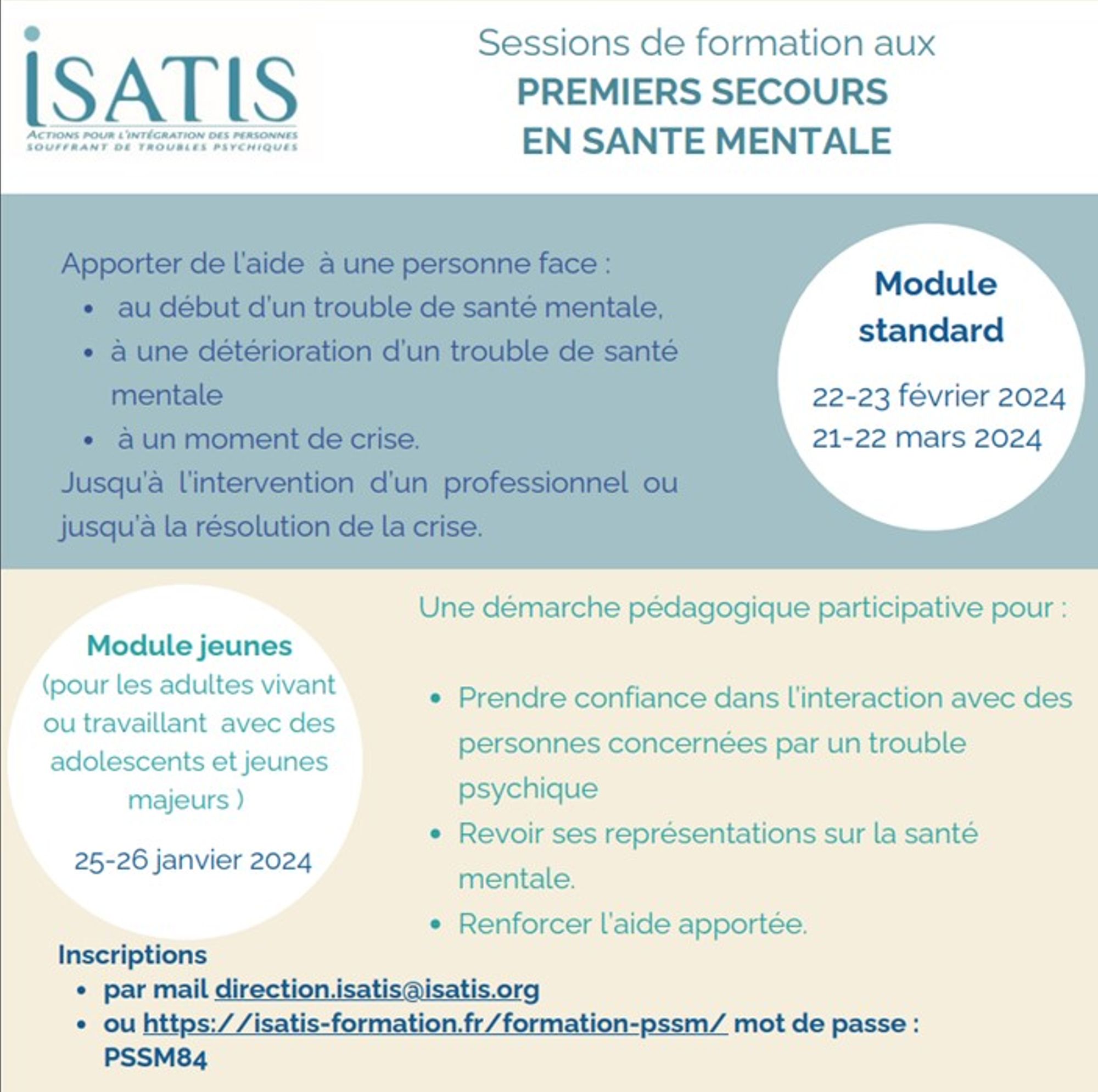 Formations aux Premiers secours en santé mentale - PSSM