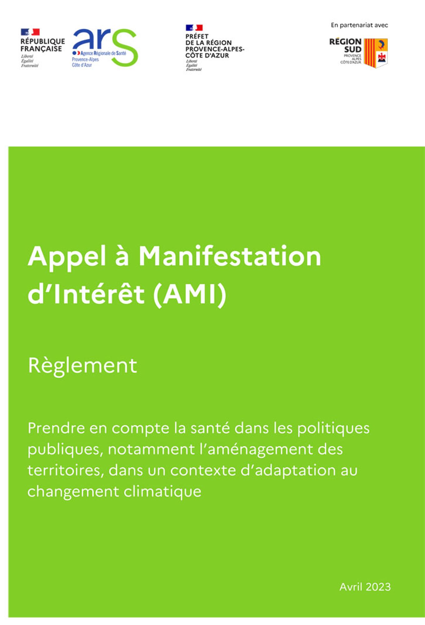Appel à Manifestation d’Intérêt pour la prise en compte de la santé dans les politiques publiques