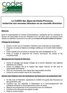 Le CoDES des Alpes-de-Haute-Provence recherche son nouveau directeur ou sa nouvelle directrice