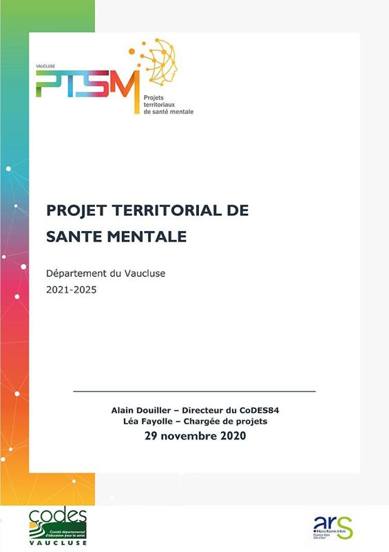 Le Projet territorial de santé mentale (PTSM) en Vaucluse : état des lieux et plan d'action 2021-2025