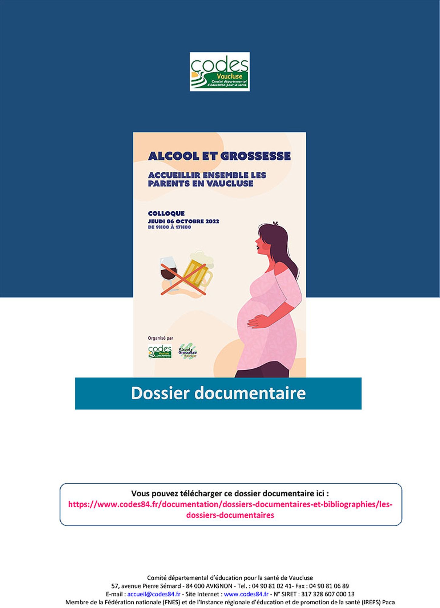 Grossesse et alcool en Vaucluse. Programme de prévention du Syndrome d’Alcoolisation Fœtale (TSAF) et des troubles liés à la consommation d’alcool pendant la grossesse