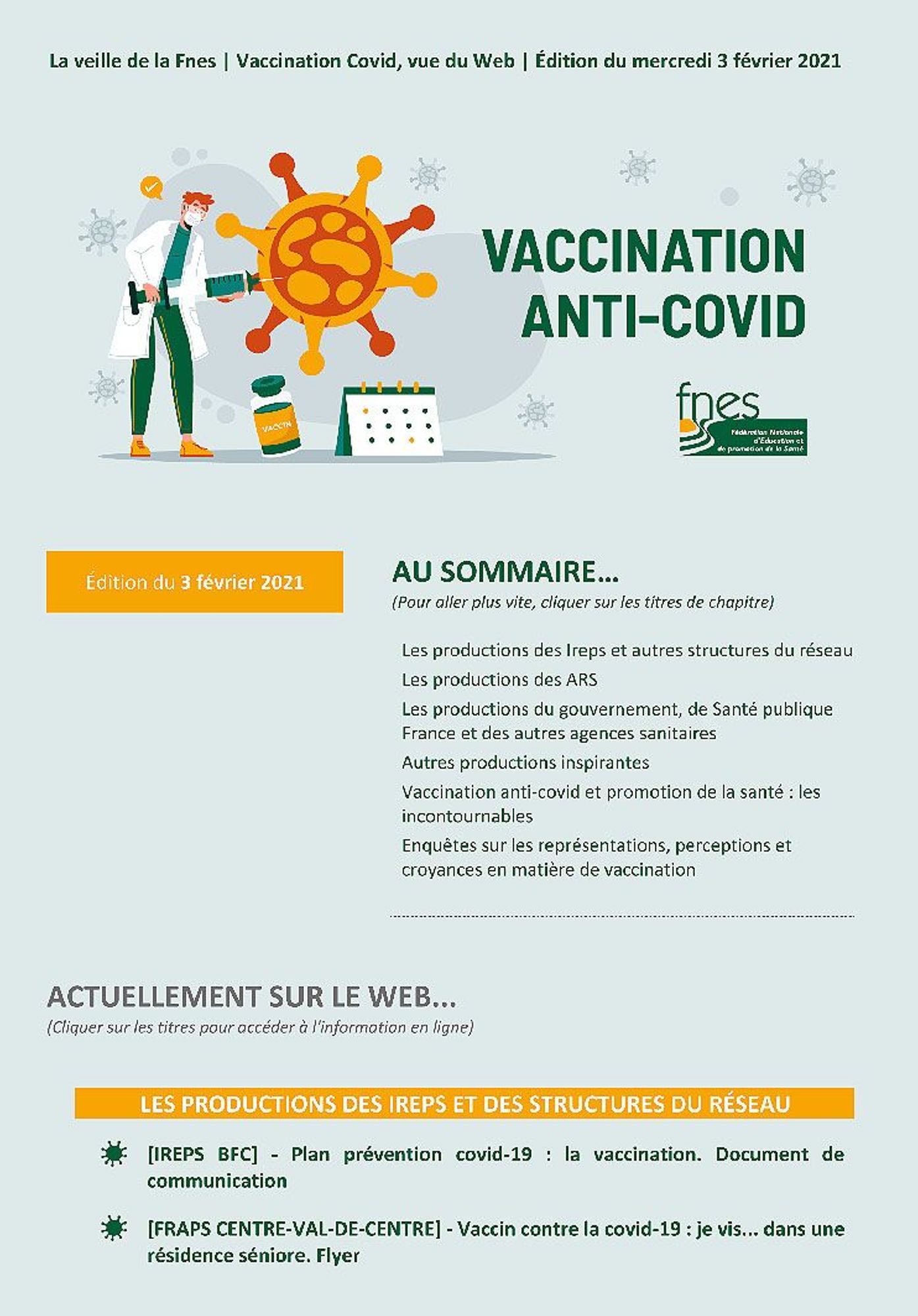 Vaccination Covid-19. Bulletin de veille de la FNES