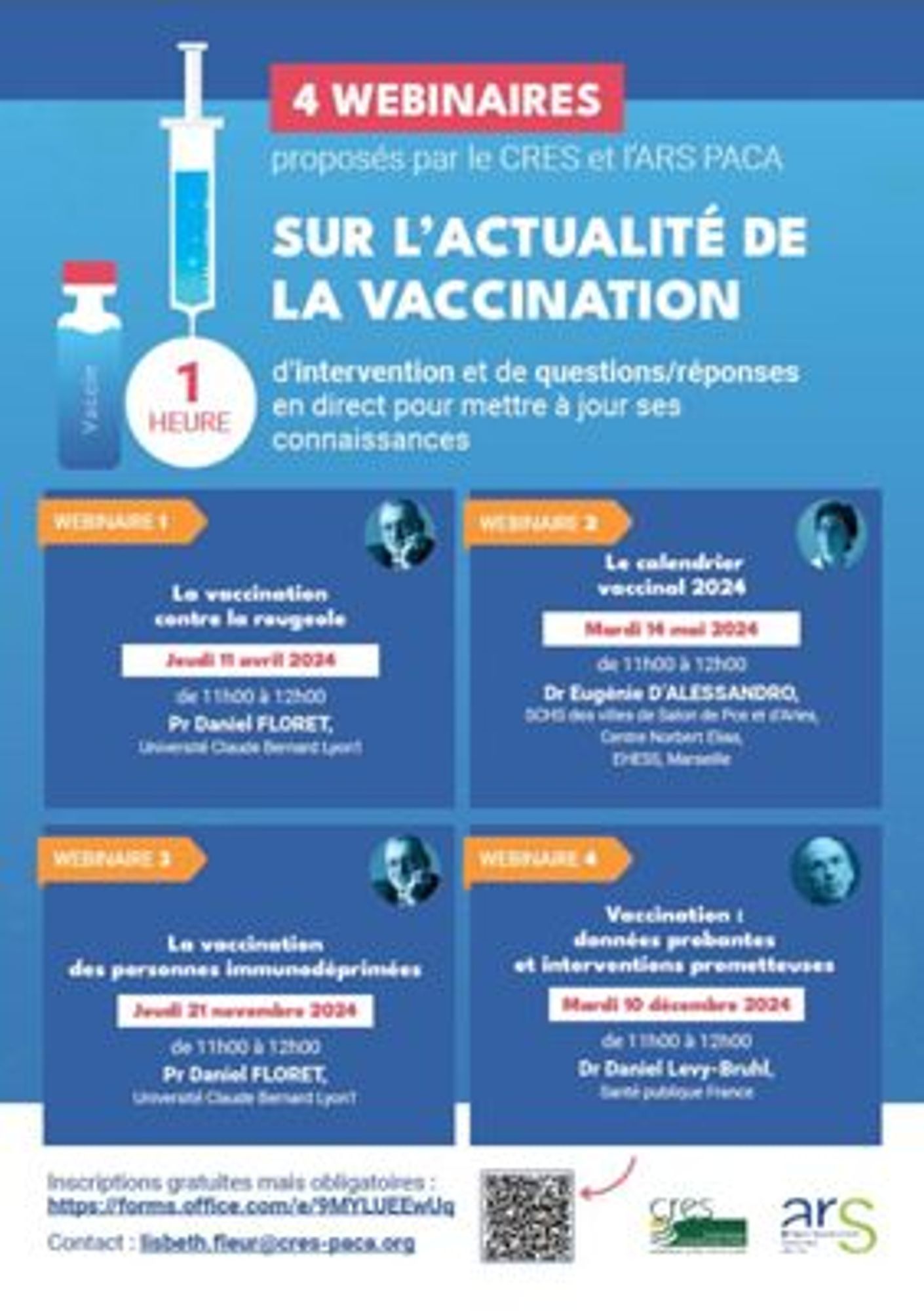 Vaccination : 4 webinaires pour les professionnels en 2024