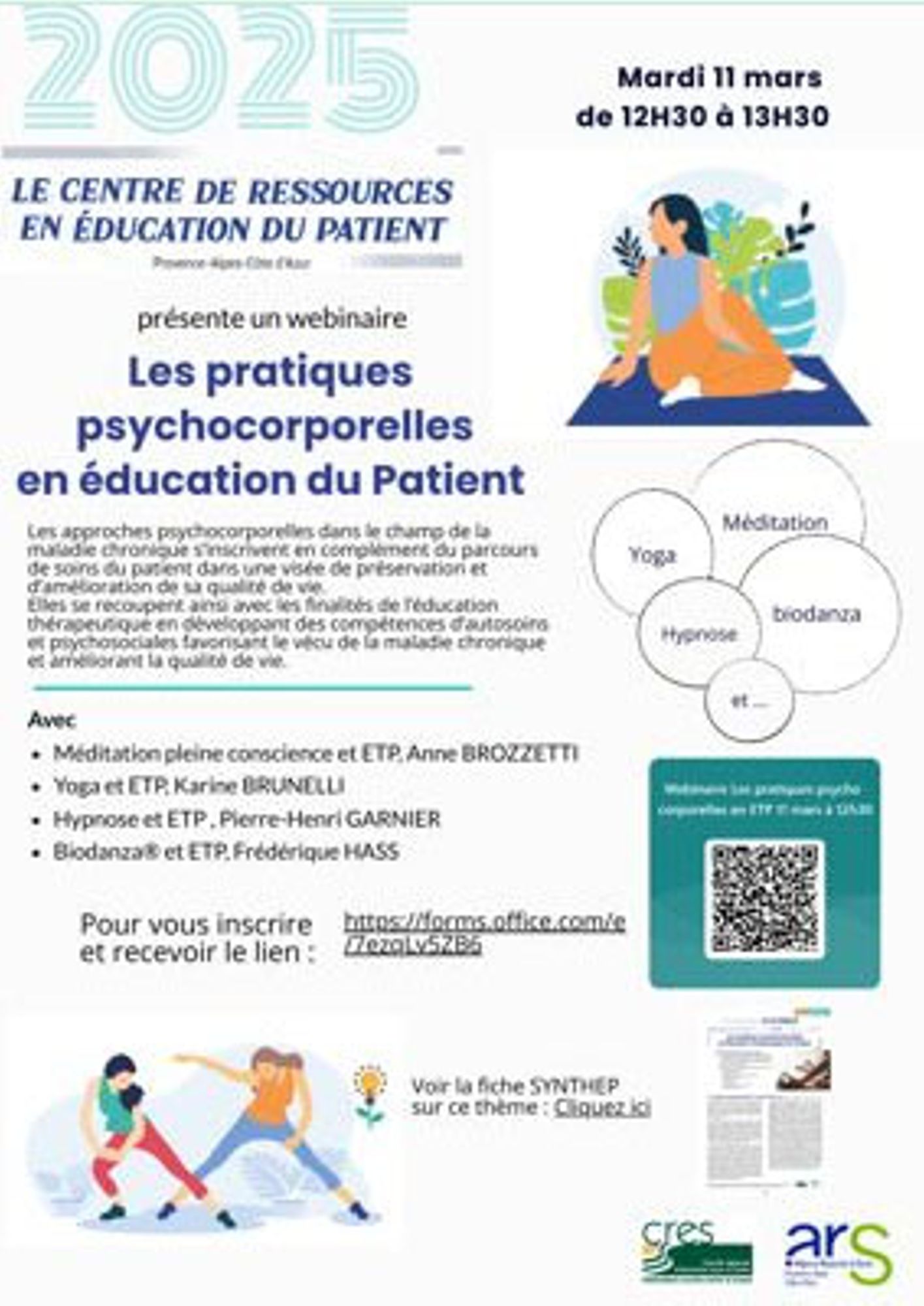 Les pratiques psychocorporelles en éducation du patient. Webinaire